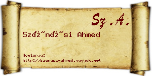 Szénási Ahmed névjegykártya